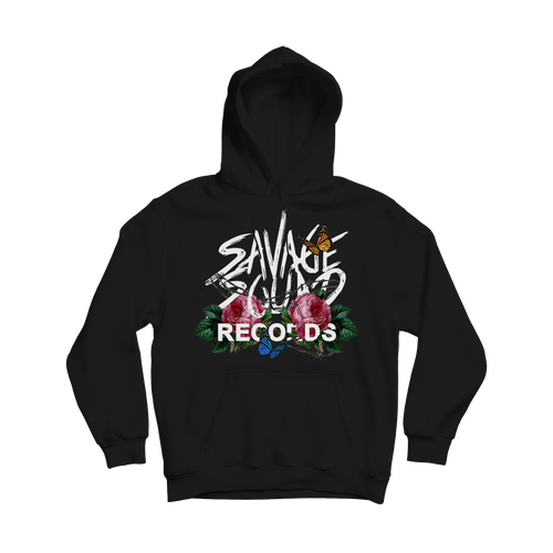 Floral Logo Hoodie - Black