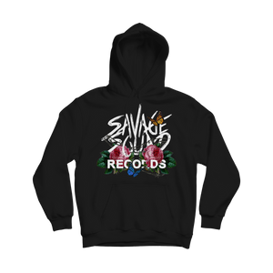 Floral Logo Hoodie - Black
