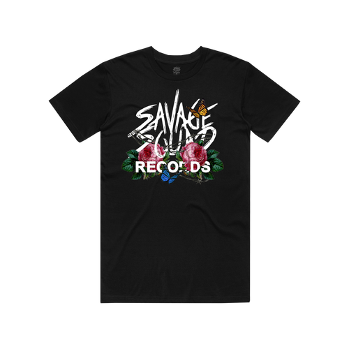 Floral Logo T-Shirt - Black
