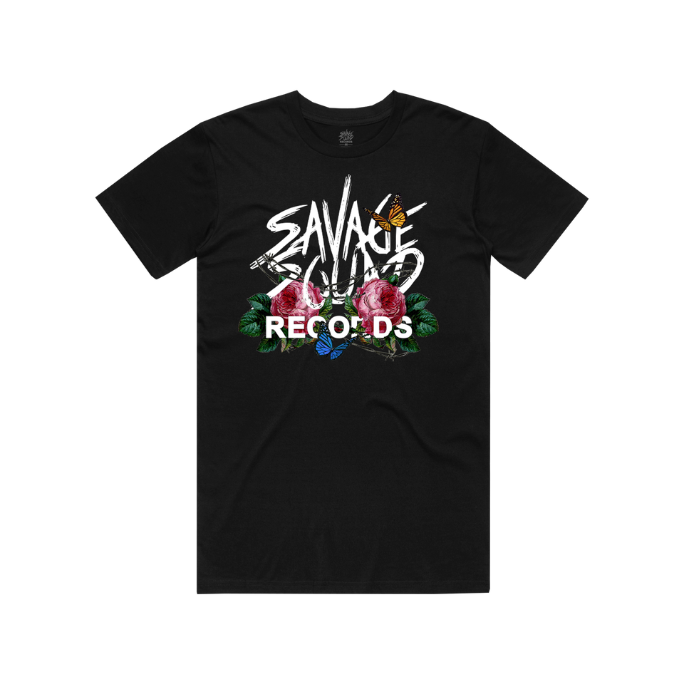 Floral Logo T-Shirt - Black