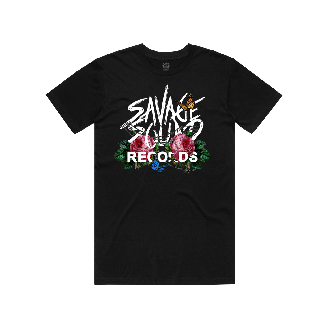 Floral Logo T-Shirt - Black