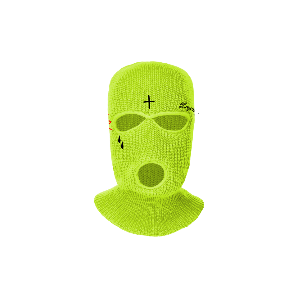 LEGENDS NEVER DIE SKI MASK - NEON YELLOW