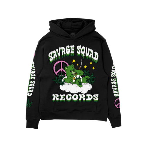 420 SMOKER BEAR HOODIE - BLACK