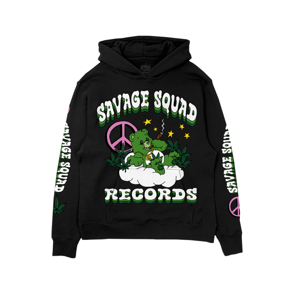 420 SMOKER BEAR HOODIE - BLACK