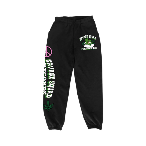 420 SMOKER BEAR SWEATPANTS - BLACK