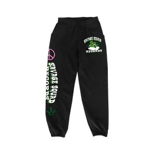 420 SMOKER BEAR SWEATPANTS - BLACK