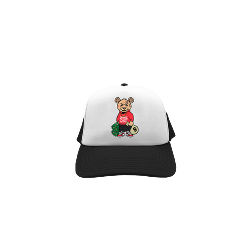 TRAP TEDDY TRUCKER HAT - BLACK
