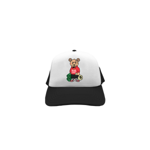 TRAP TEDDY TRUCKER HAT - BLACK