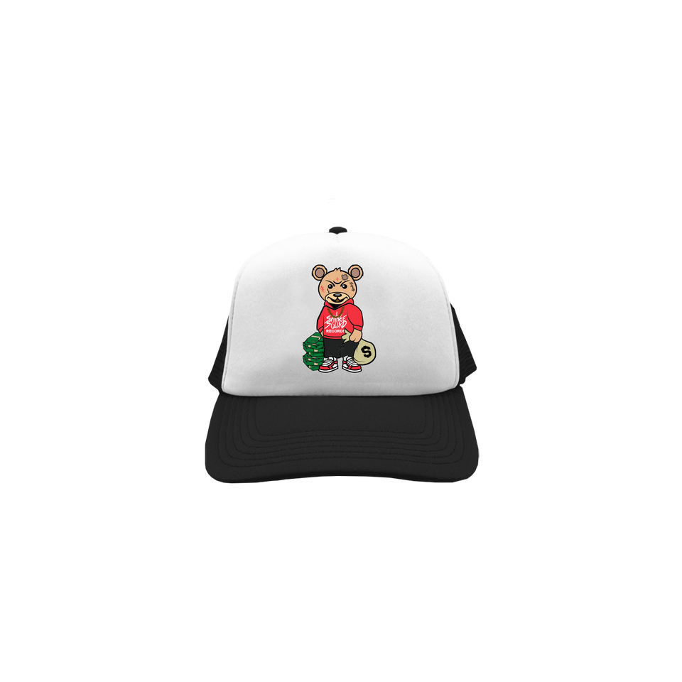 TRAP TEDDY TRUCKER HAT - BLACK