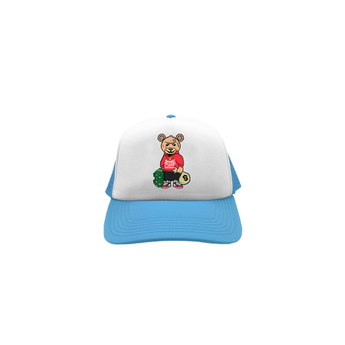 TRAP TEDDY TRUCKER HAT - BLUE