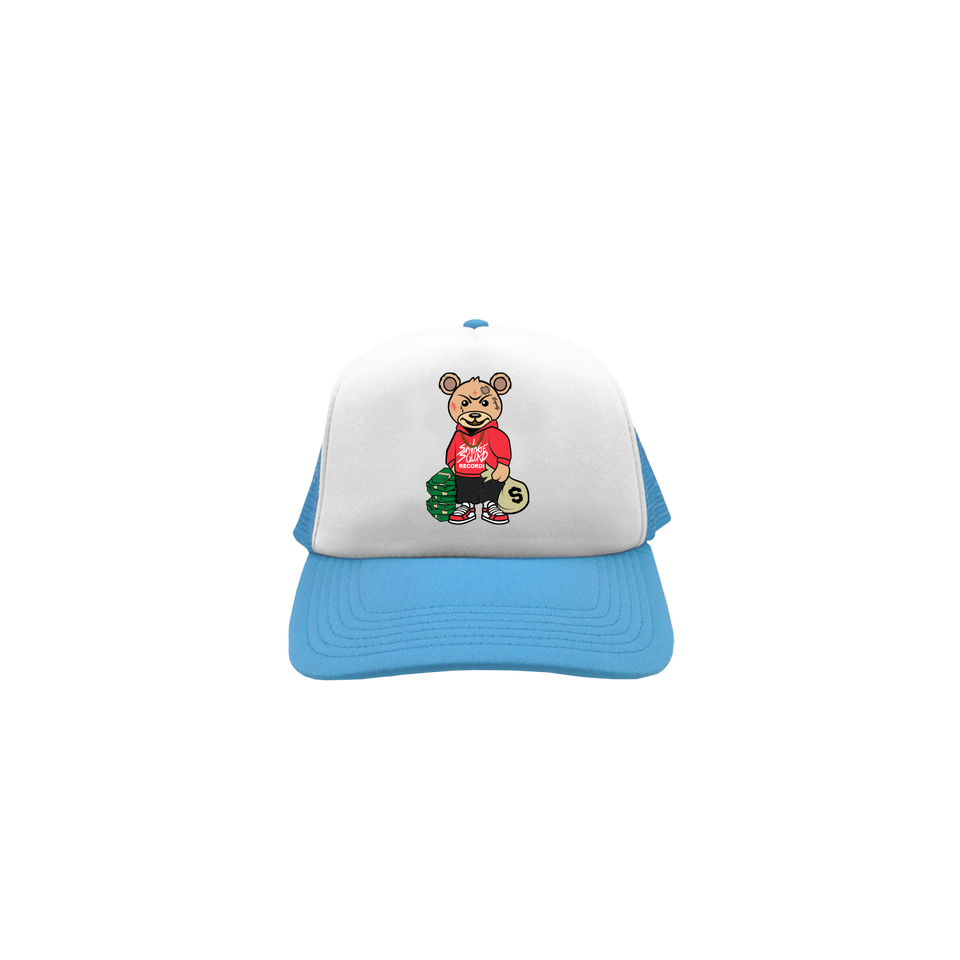 TRAP TEDDY TRUCKER HAT - BLUE