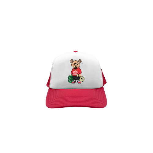 TRAP TEDDY TRUCKER HAT - RED
